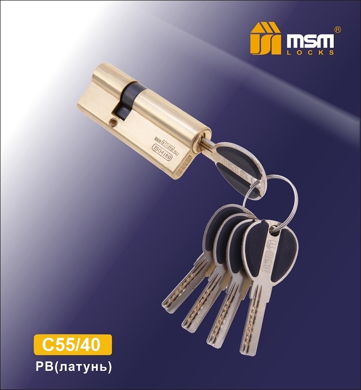 Цилиндровый механизм MSM C95 мм (55/40) PB